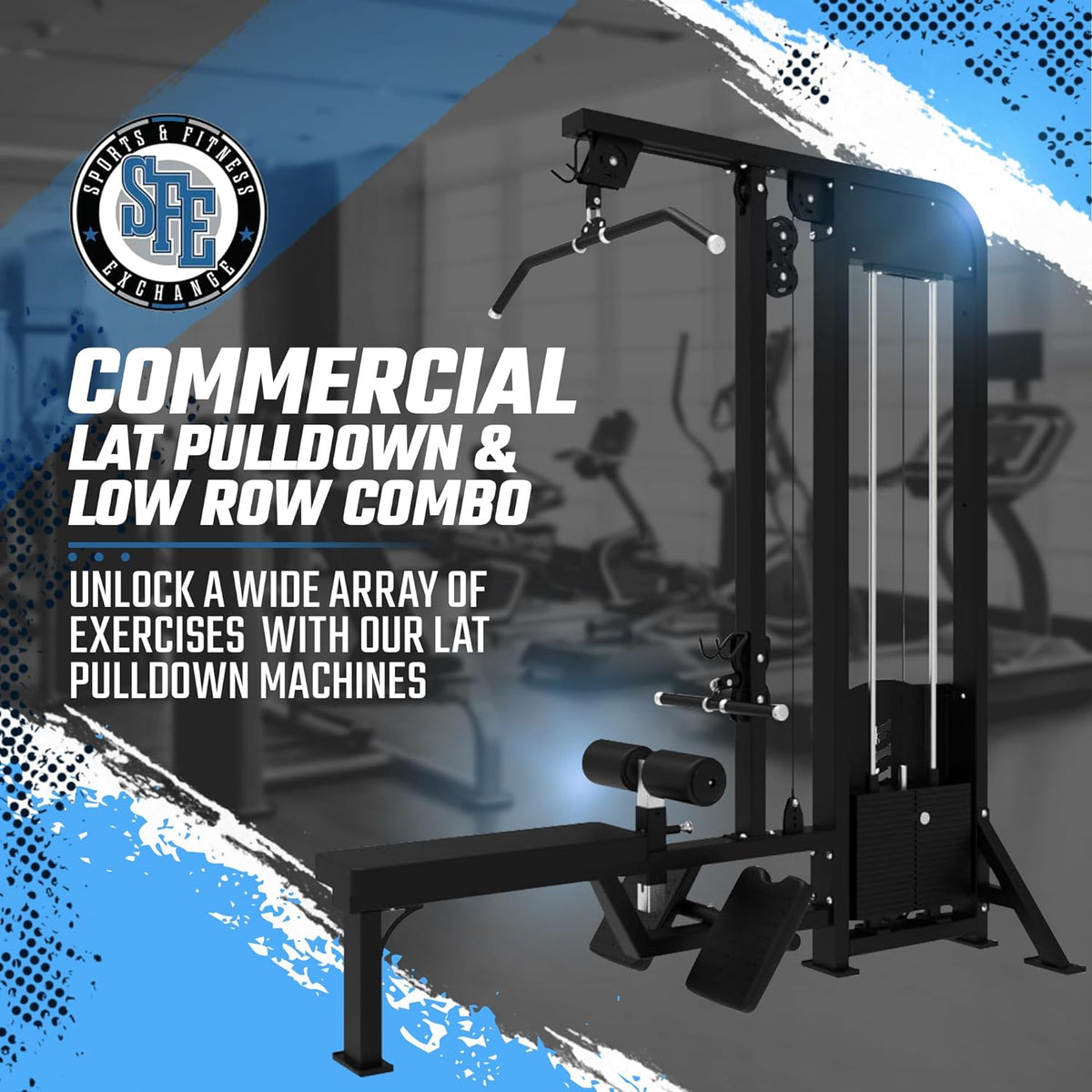 Sports & Fitness Exchange Lat Pulldown and Low Row Combo Machine