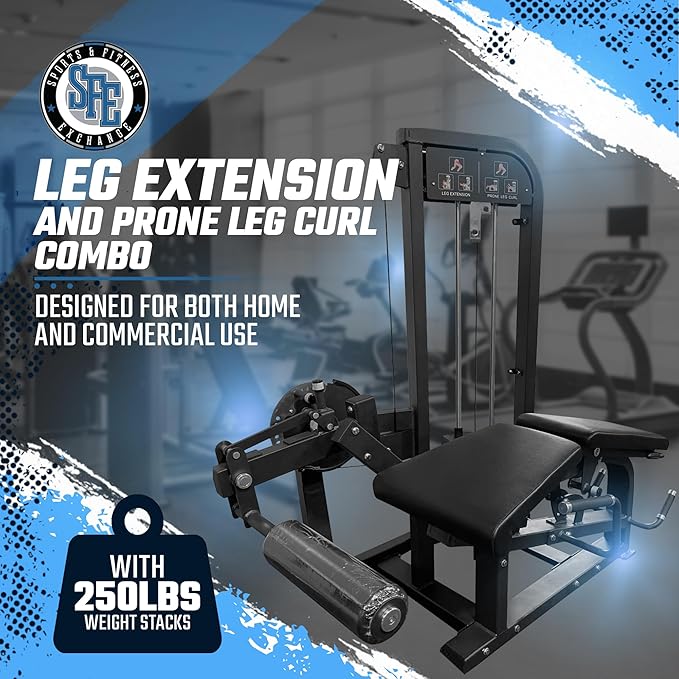 Sports & Fitness Exchange Leg Extension and Prone Leg Curl Combo Machine