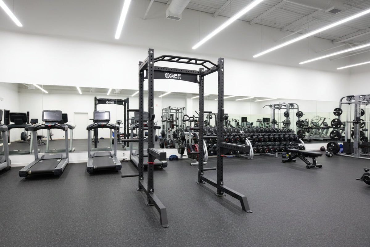 Sports & Fitness Exchange Commercial Squat Rack with Safety Bars