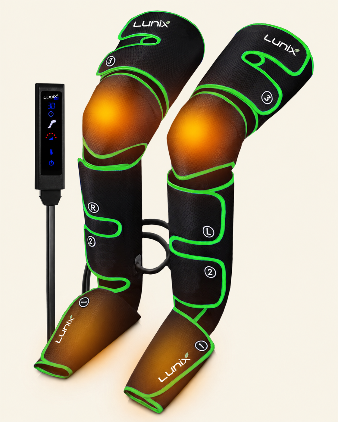 Lunix LX10 Full Leg Compression Massager, Forest Green