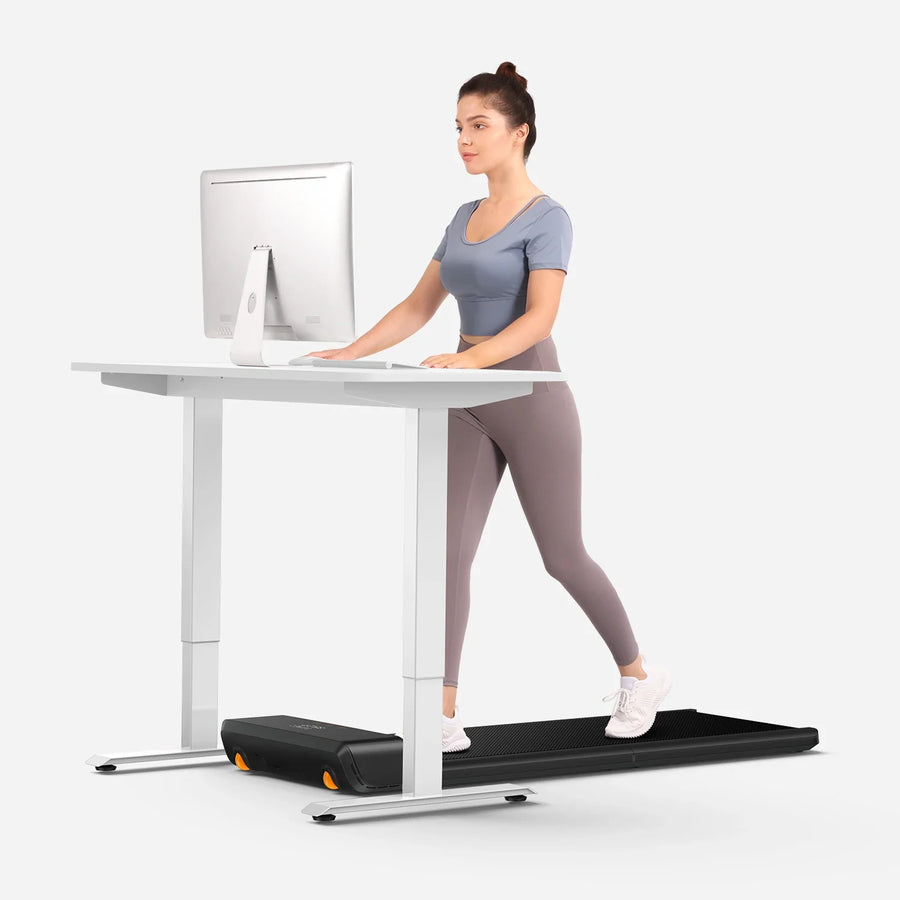 Under a standing desk