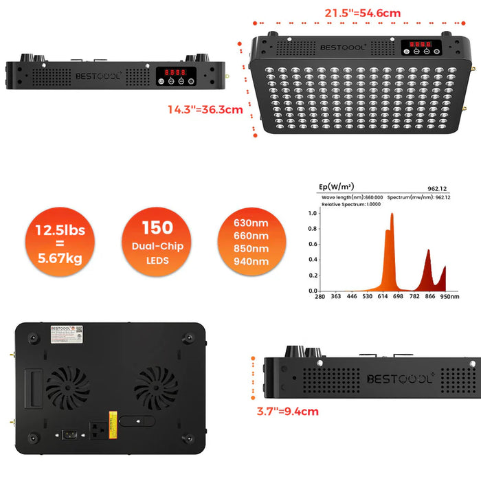 Bestqool BQ150 Red Light Therapy Panel
