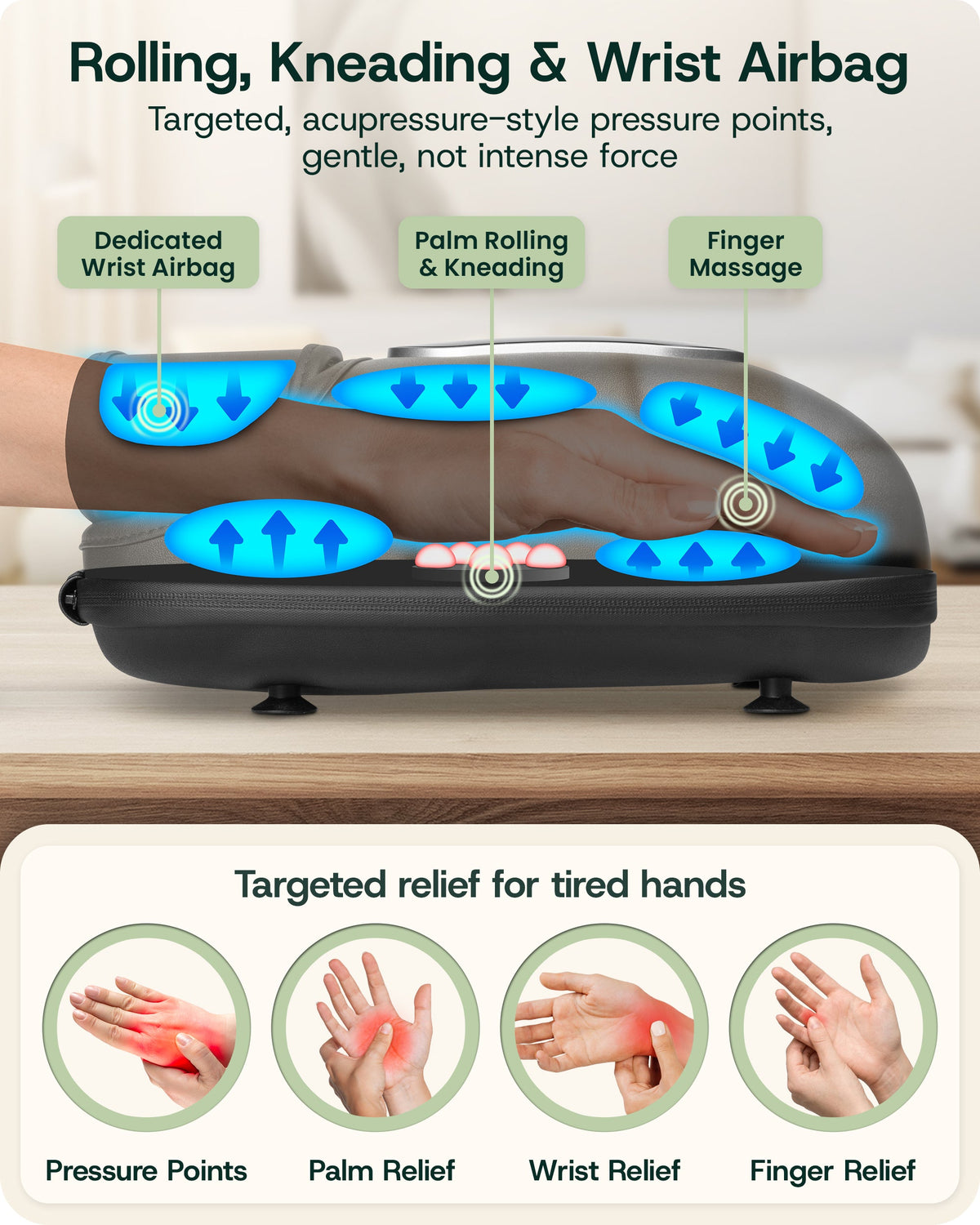 Lunix LX31 Rolling Hand Massager with Smart Memory, Charcoal Black