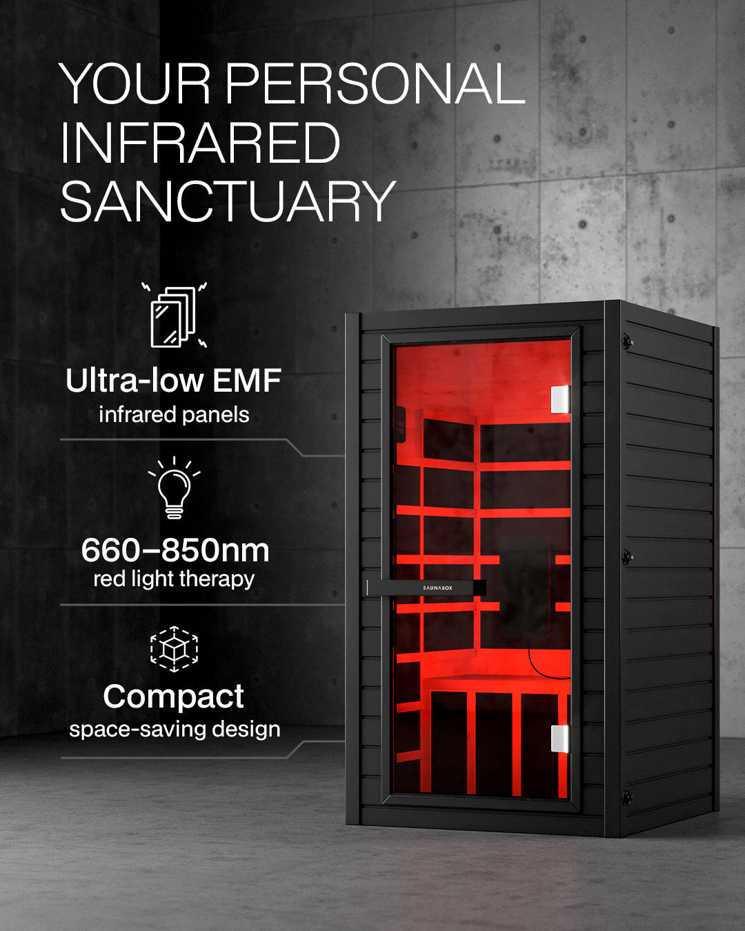 SaunaBox Solara Full Spectrum Infrared Sauna – view 4