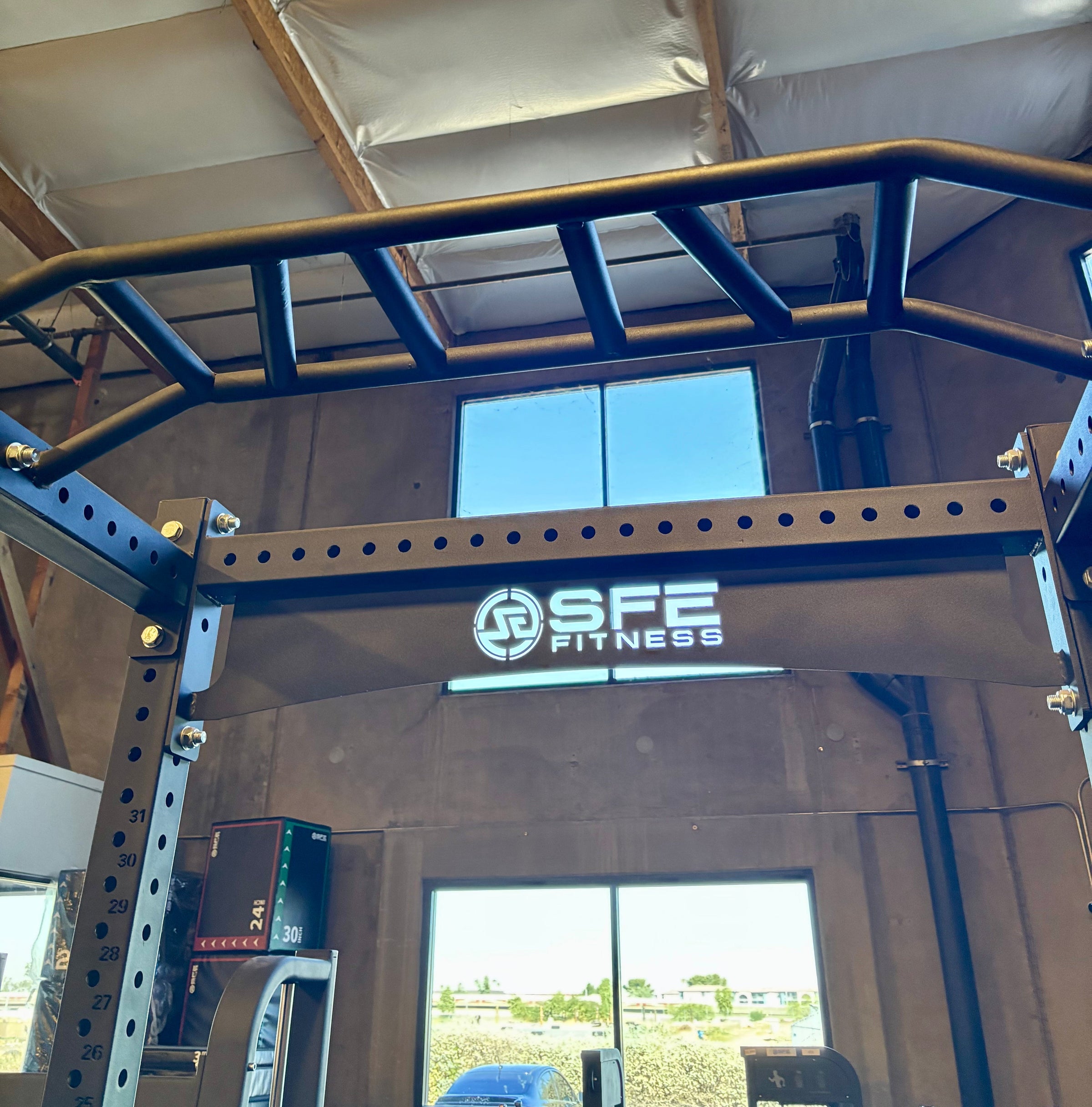 Sports & Fitness Exchange Commercial Squat Rack with Safety Bars