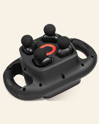 Lunix LX25 4-Head Percussion Massager with Red Light, Charcoal Black