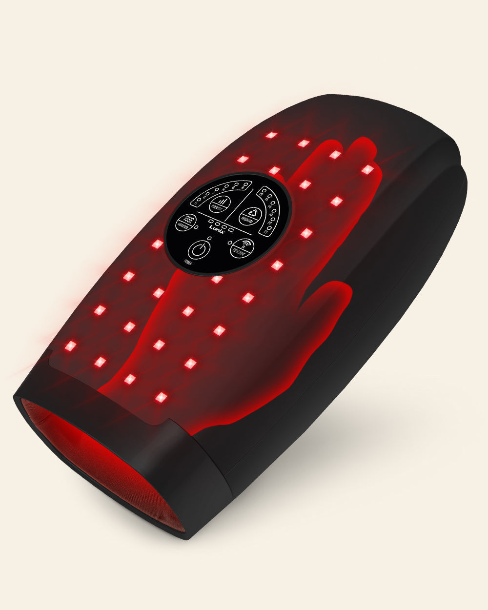 Lunix LX33 Red Light Hand and Wrist Massager, Charcoal Black