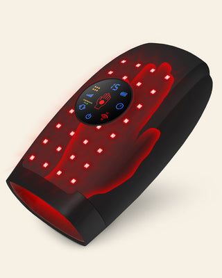 Lunix LX37 Touchscreen Red Light Hand Massager, Charcoal Black