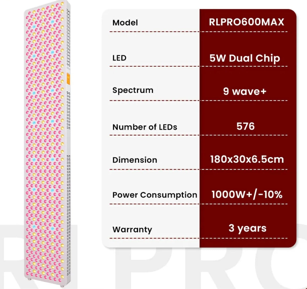 MedEq TimeLight Pulse Full Body Red Light Therapy Panel, 576 LED