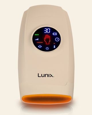 Lunix LX7 Touchscreen Heated Air Compression Hand Massager, Sand Beige