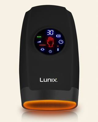 Lunix LX7 Heated Air Compression Hand Massager, Charcoal Black
