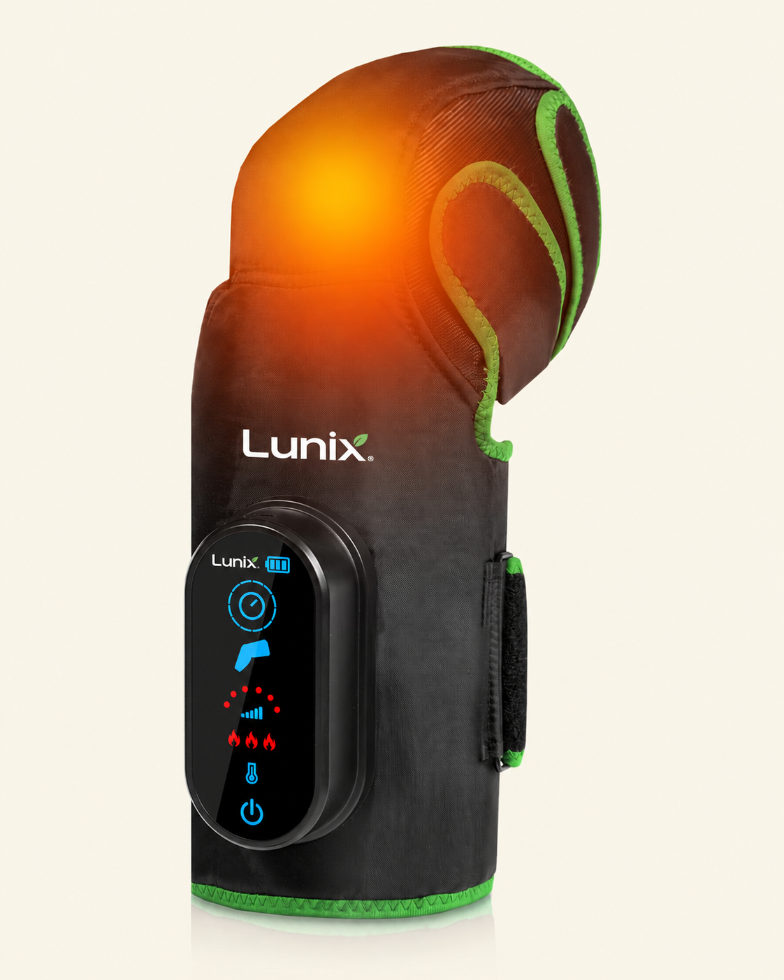 Lunix LX4 Cordless Knee Compression Massager with Heat, Forest Green