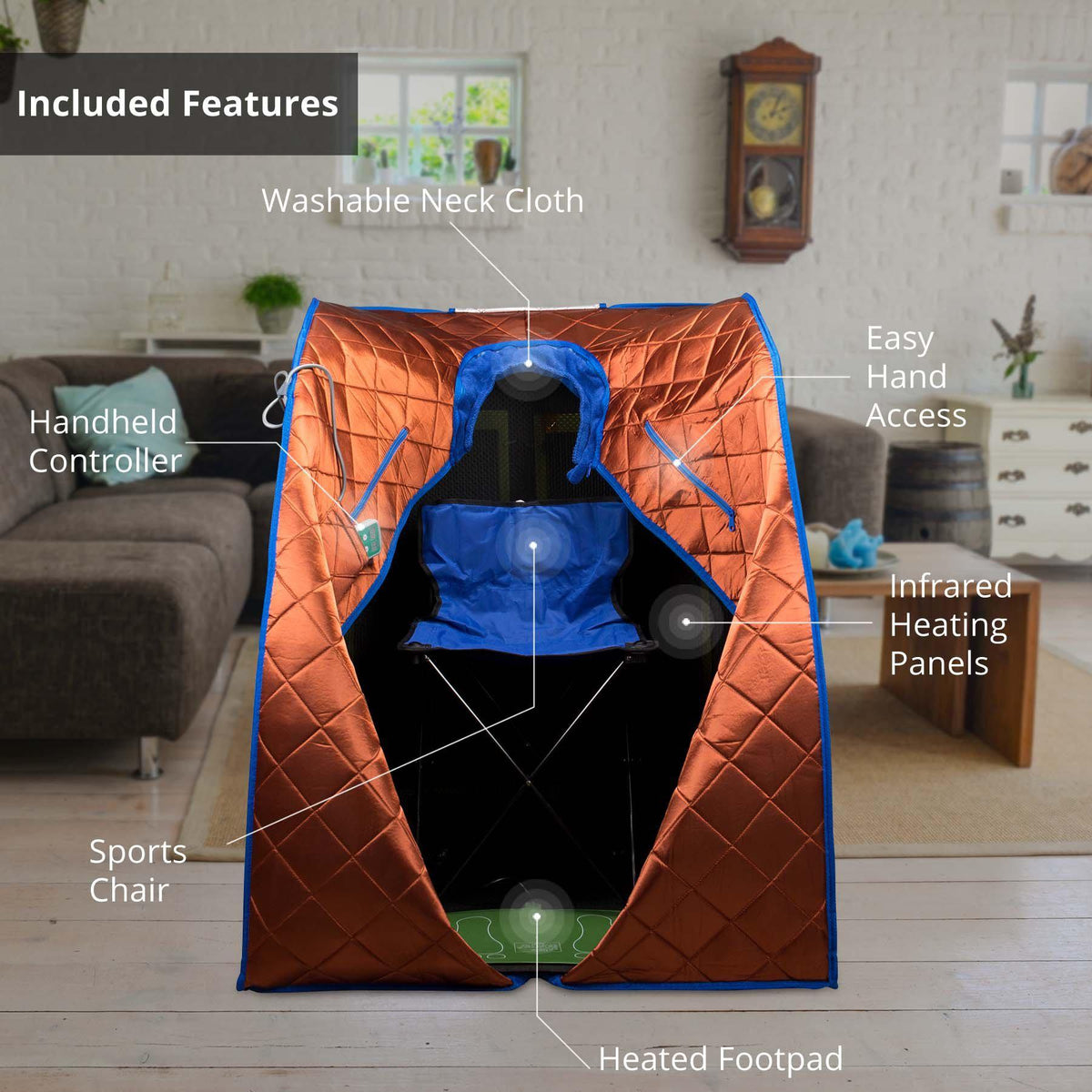 Durasage Copper Large Portable Low EMF Infrared Sauna