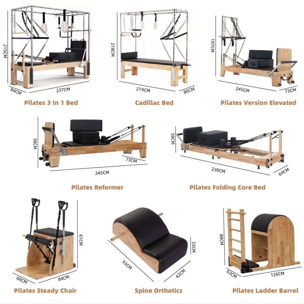 MedEq DCF-01 Folding Solid Oak Pilates Reformer