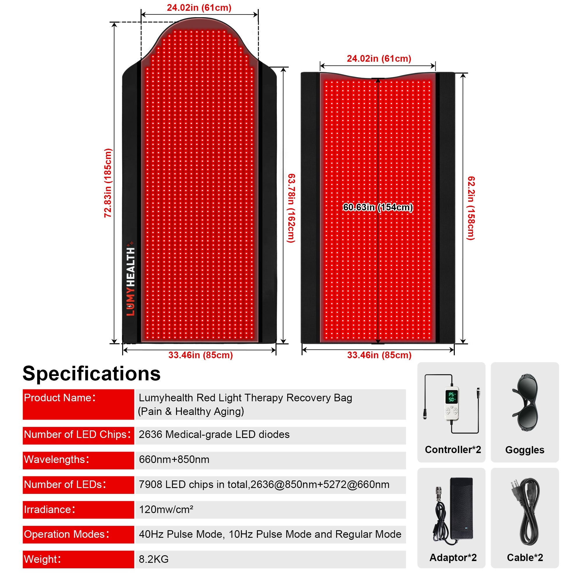 LUMYHEALTH Full Body Red Light Therapy Bag