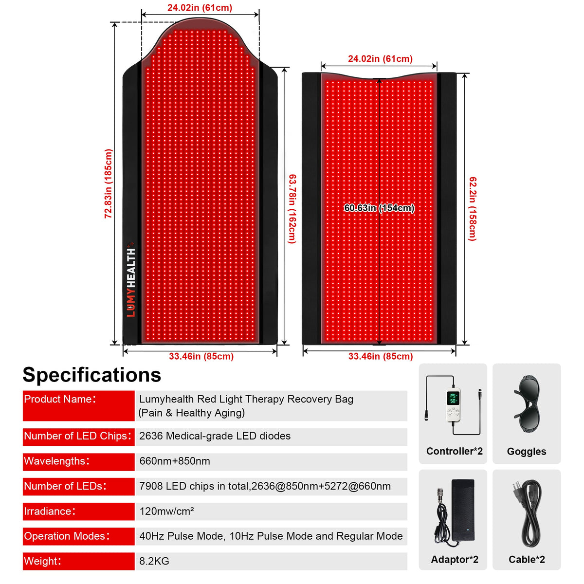 LUMYHEALTH Red Light Therapy Bag Full Body