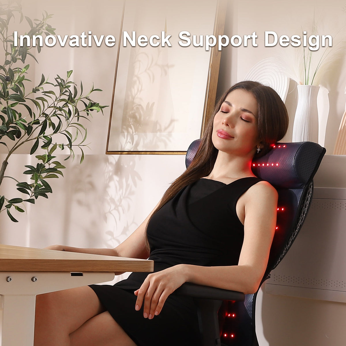 LUMYHEALTH Leather Red Light Therapy Mat with Neck Support