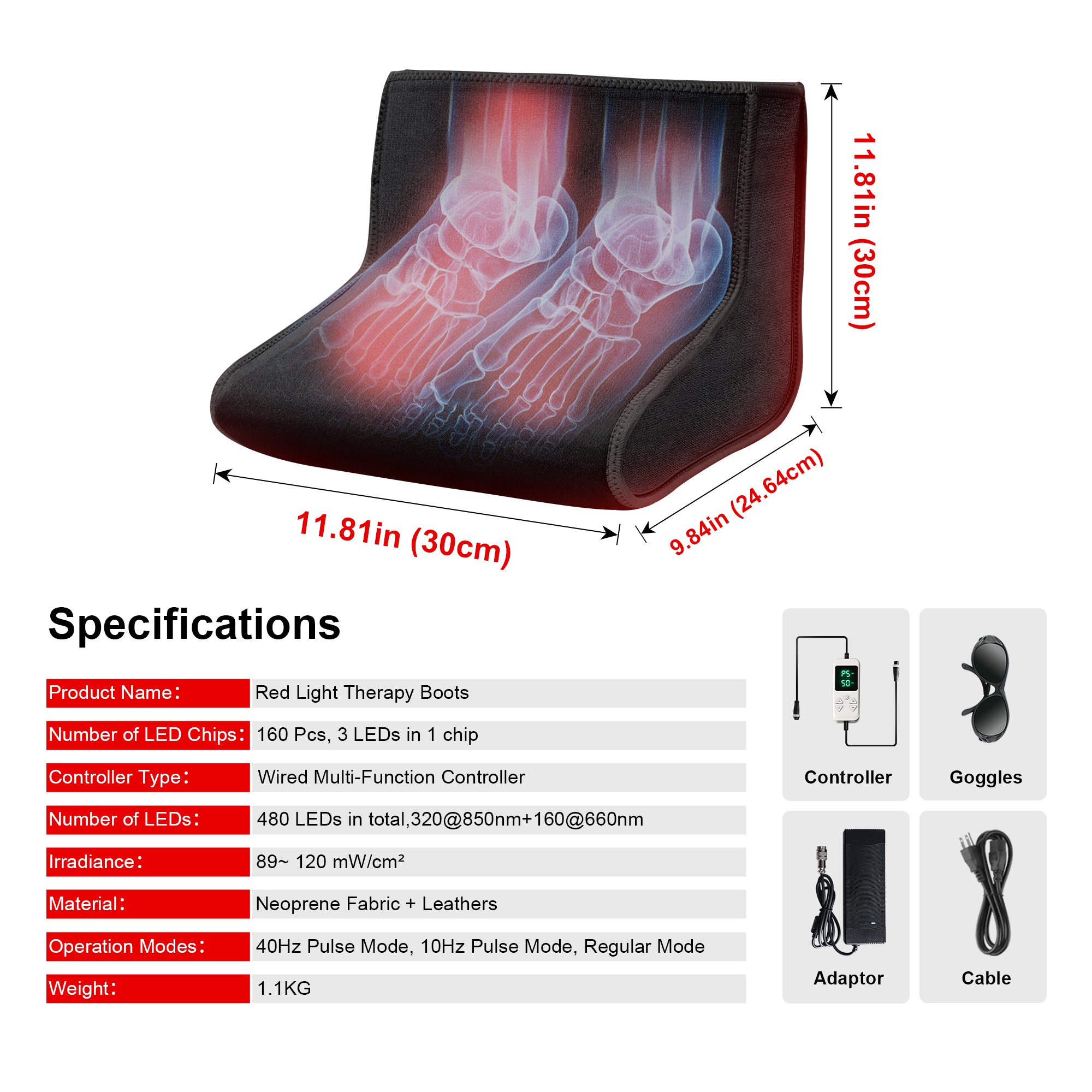 LUMYHEALTH Red Light Therapy Boot for Feet