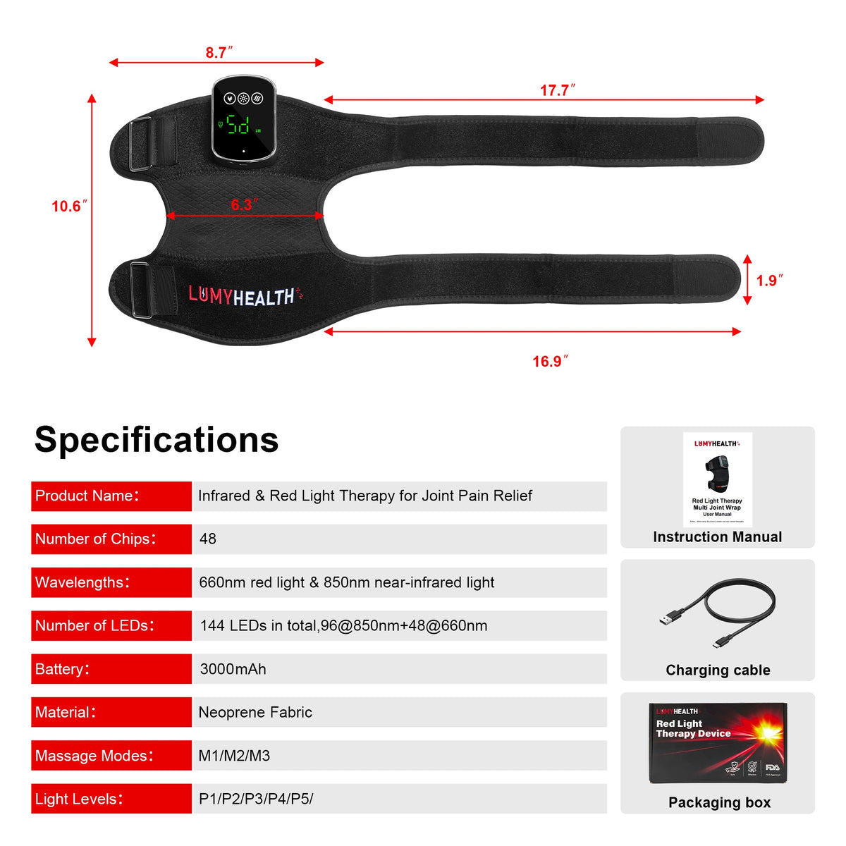 LumyHealth Red Light Therapy Multi Joint Wrap