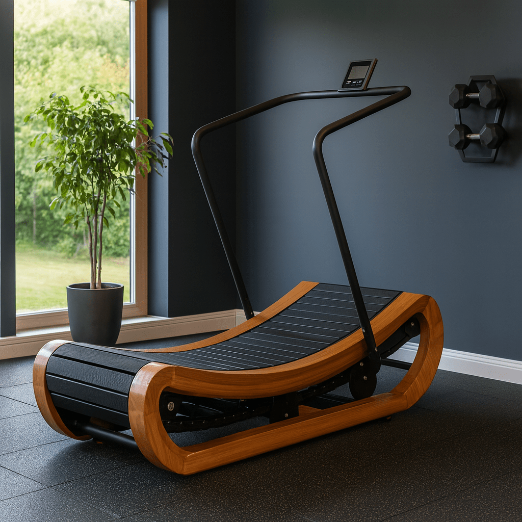 MedEq R2000 Solid Wood Curved Self-Powered Treadmill