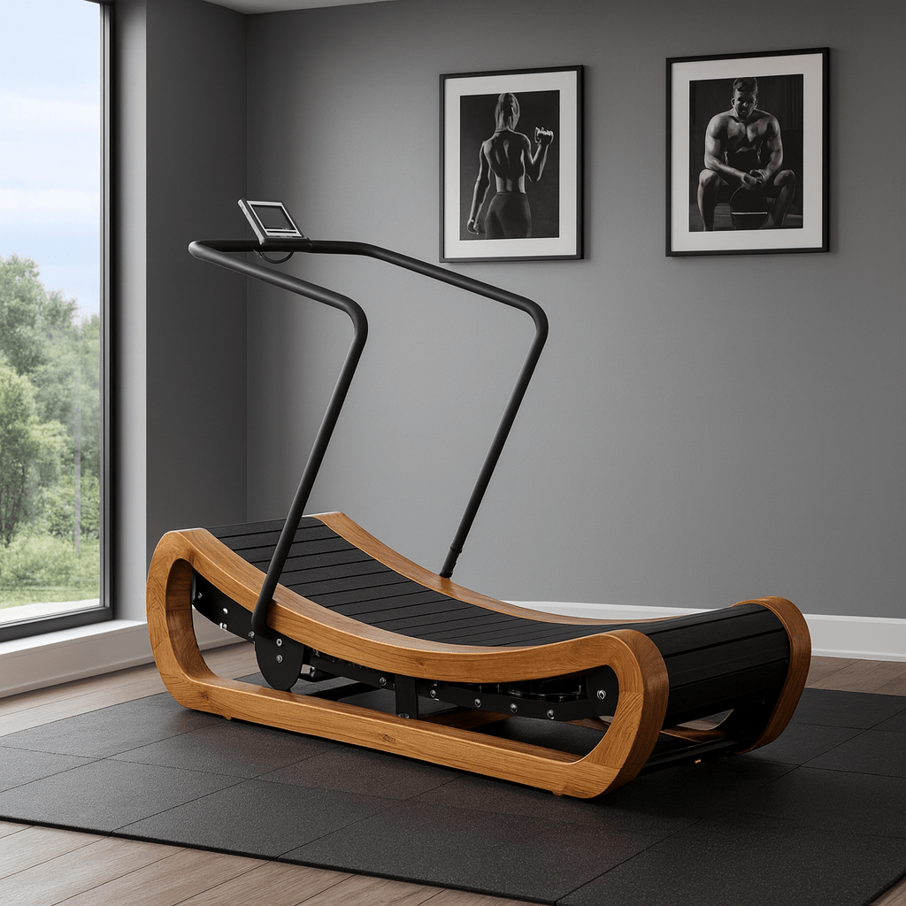 MedEq R2000 Solid Wood Curved Self-Powered Treadmill