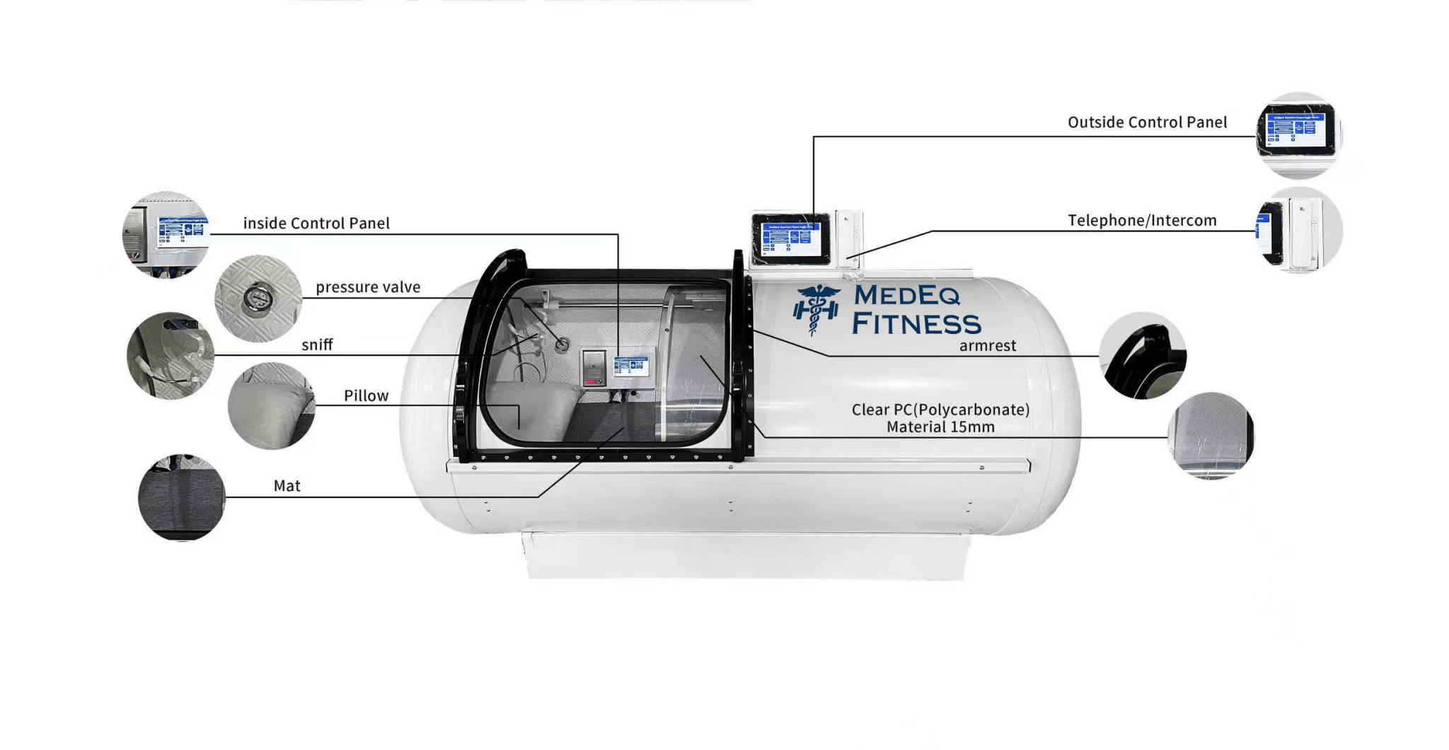 MedEq TimeCapsule C750+ Hard-Shell HBOT Chamber (Premier Edition)